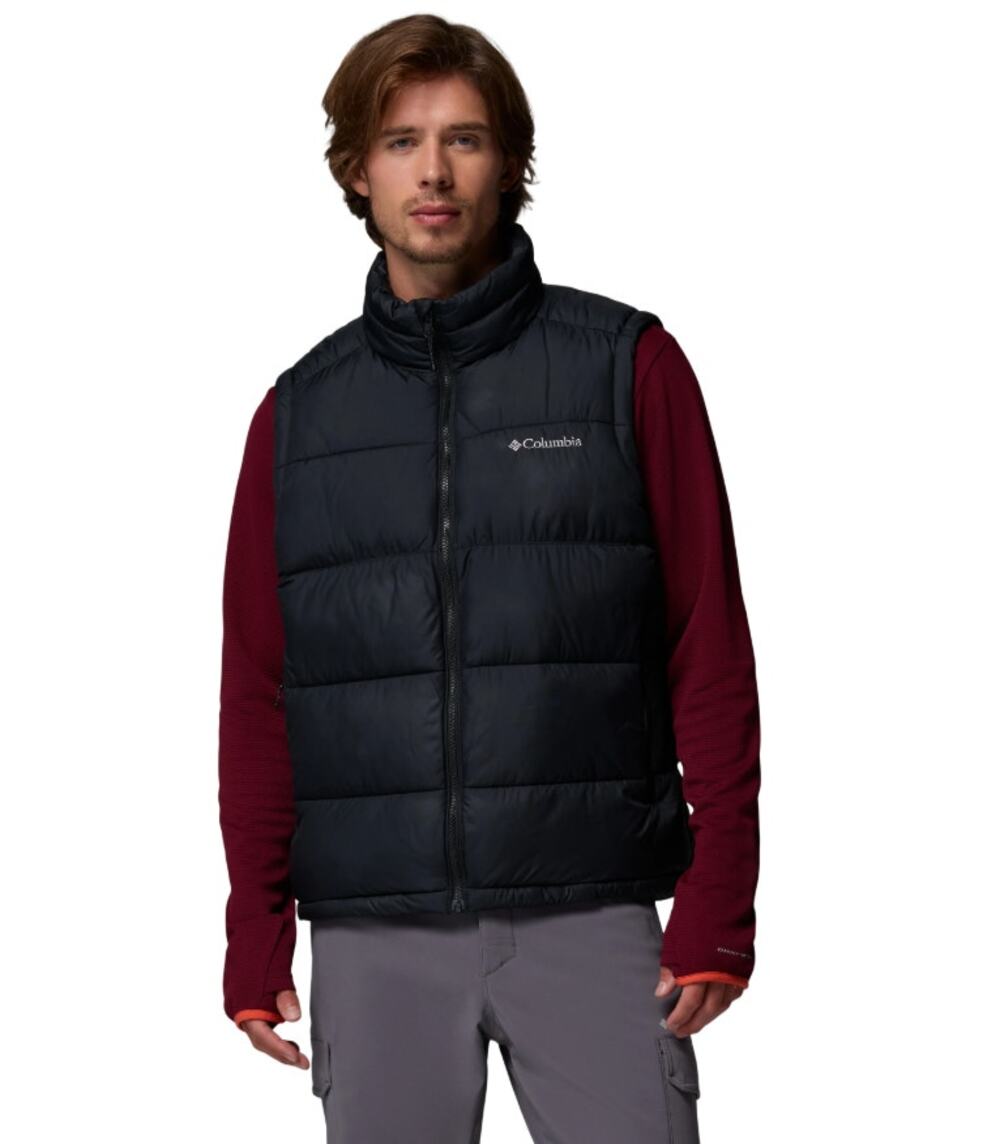 COLUMBIA Men's Pike Lake II Puffer Vest XL Black Insulated Omni-Heat NWT